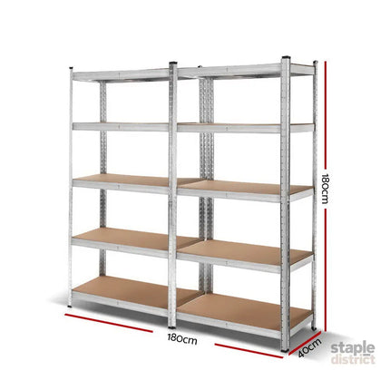 Giantz 2x1.8M Garage Shelving Warehouse Rack Pallet Racking Storage Shelf Silver - Tools > Tools Storage > Wall Storage