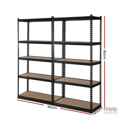 Giantz 2x1.8M Garage Shelving Warehouse Rack Pallet Racking Storage Shelve Black - Tools > Tools Storage > Wall Storage