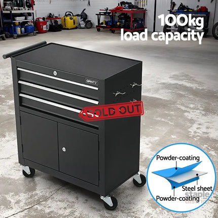 Giantz 3 Drawer Tool Box Chest Cabinet Toolbox Storage Garage Organiser Wheels - Tools > Tools Storage > Tool Cabinets