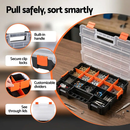 Giantz 3 Pack Tool Box Organizer with Hardware Storage Box for Small Parts - Tools > Tools Storage > Tool Boxes