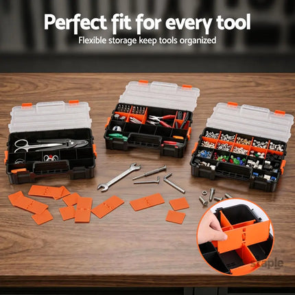 Giantz 3 Pack Tool Box Organizer with Hardware Storage Box for Small Parts - Tools > Tools Storage > Tool Boxes