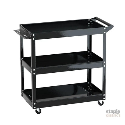 Giantz 3-Tier Tool Cart Trolley Workshop Garage Storage Organizer Black - Sports & Fitness > Bikes & Accessories >