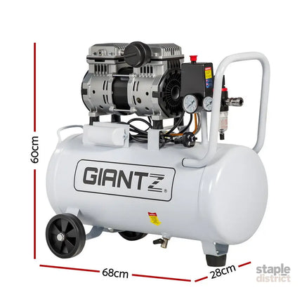 Giantz 30L Air Compressor Quiet 0.75HP Oil-Free Portable Tyre Inflator 40L/Min - Tools > Air Compressor > Air