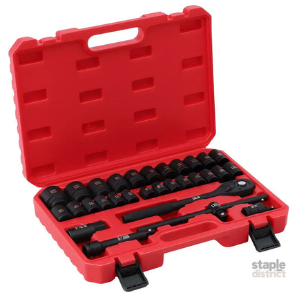 Giantz 30Pc 1/2’’ Drive Socket Set Cr-V Steel 8-32mm Workshop Repair - Tools > Other Tools > Tool Sockets