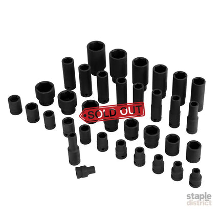 Giantz 35pcs 1/2’’ Drive Impact Socket Set Metric 8-32mm with Case - Tools > Other Tools > Tool Sockets
