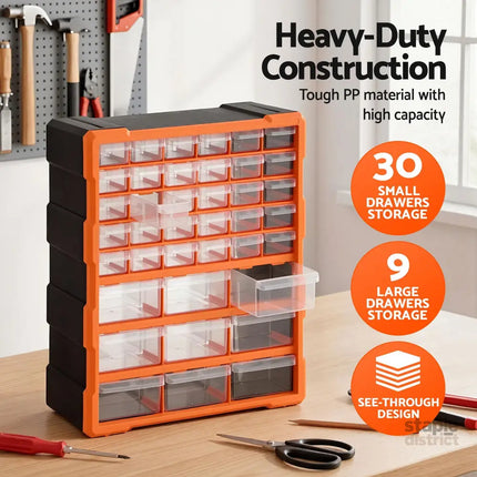 Giantz 39-Drawer Tool Storage Cabinet Anti-Drop Hardware Organizer - Tools > Tools Storage > Tool Boxes