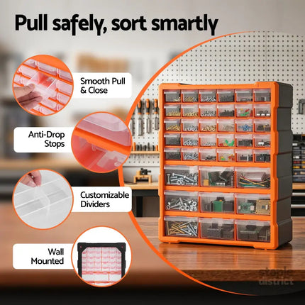 Giantz 39-Drawer Tool Storage Cabinet Anti-Drop Hardware Organizer - Tools > Tools Storage > Tool Boxes