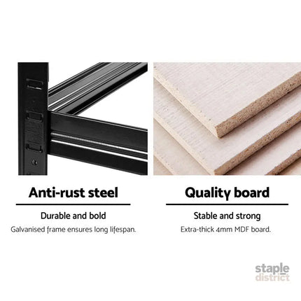 Giantz 3x1.8M Garage Shelving Warehouse Rack Pallet Racking Storage Shelf Black - Tools > Tools Storage > Wall Storage