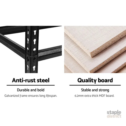 Giantz 3x1.8M Garage Shelving Warehouse Rack Pallet Racking Storage Shelve Black - Tools > Tools Storage > Wall Storage