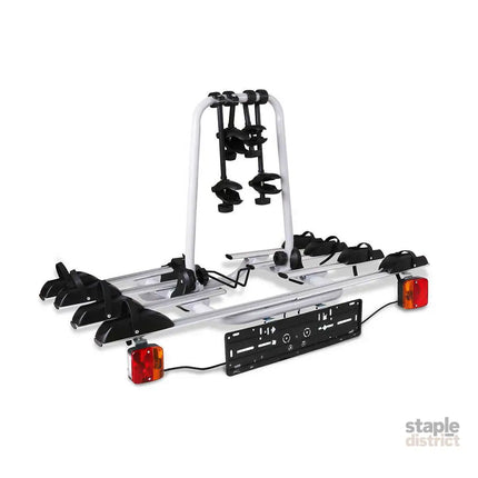 Giantz 4 Bicycle Bike Carrier Rack Car Towbar Hitch Ball Mount Tail light Silver - Sports & Fitness > Bikes &