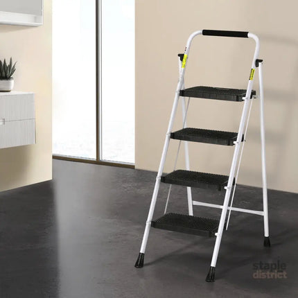 Giantz 4 Step Ladder Multi-Purpose Folding Steel Light Weight Platform - Tools > Industrial Tools > Ladders &
