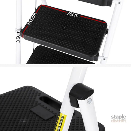 Giantz 4 Step Ladder Multi-Purpose Folding Steel Light Weight Platform - Tools > Industrial Tools > Ladders &