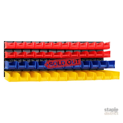 Giantz 48 Storage Bin Rack Wall Mounted Peg Board - Tools > Tools Storage > Wall Storage Racks