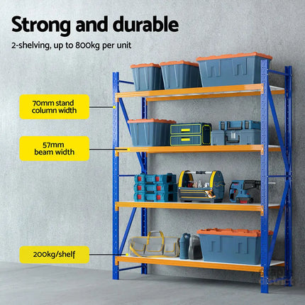Giantz 4Mx2.4M Garage Shelving Warehouse Rack - Tools > Tools Storage > Wall Storage Racks