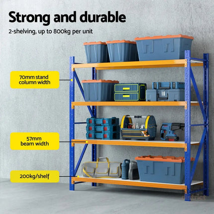Giantz 4Mx2M Garage Shelving Warehouse Rack - Tools > Tools Storage > Wall Storage Racks