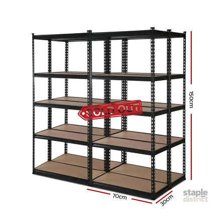 Giantz 4x1.5M Garage Shelving Warehouse Rack Pallet Racking Storage Shelve Black - Tools > Tools Storage > Wall Storage