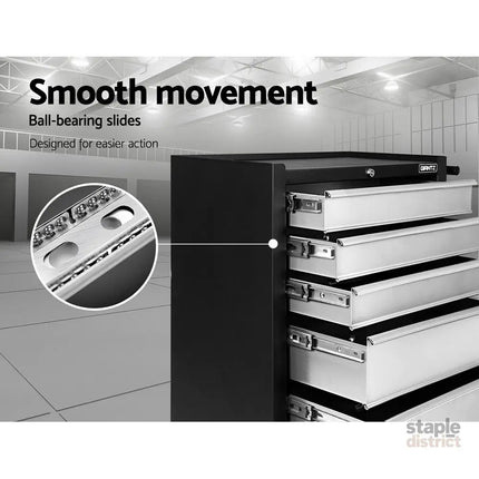 Giantz 5 Drawer Tool Box Cabinet Chest Trolley Box Garage Storage Toolbox Grey - Tools > Tools Storage > Tool Cabinets