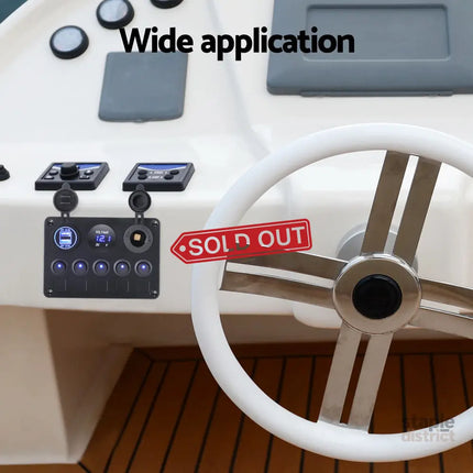 Giantz 5 Gang 12V Switch Panel For Car Boat Marine USB ON-OFF LED Rocker Toggle - Baby & Kids > Ride On Cars Go-karts &