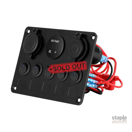 Giantz 5 Gang 12V Switch Panel For Car Boat Marine USB ON-OFF LED Rocker Toggle - Baby & Kids > Ride On Cars Go-karts &