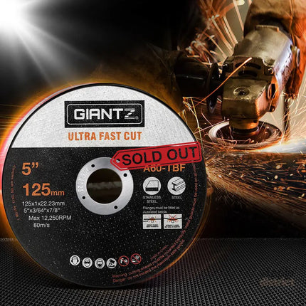 Giantz 500-Piece Cutting Discs 5’’ 125mm Angle Grinder Thin Cut Off Wheel Metal - Tools > Industrial Tools > Saw