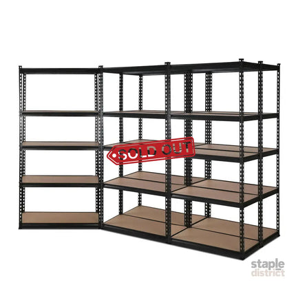 Giantz 5x1.5M Garage Shelving Warehouse Rack Pallet Racking Storage Shelve Black - Tools > Tools Storage > Wall Storage