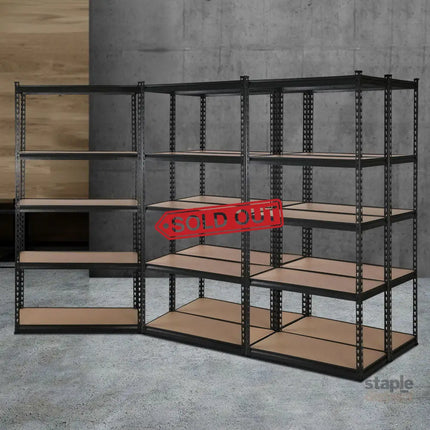 Giantz 5x1.5M Garage Shelving Warehouse Rack Pallet Racking Storage Shelve Black - Tools > Tools Storage > Wall Storage