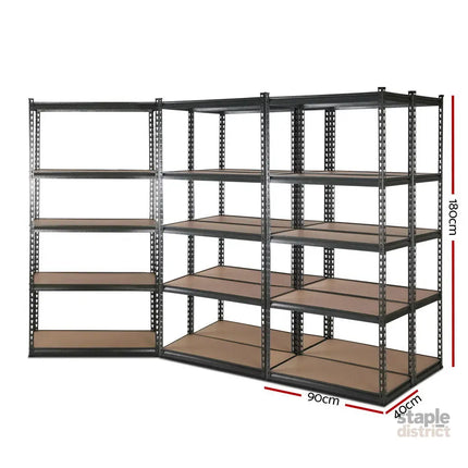 Giantz 5x1.8M Garage Shelving Warehouse Rack Pallet Racking Storage Charcoal - Tools > Tools Storage > Wall Storage