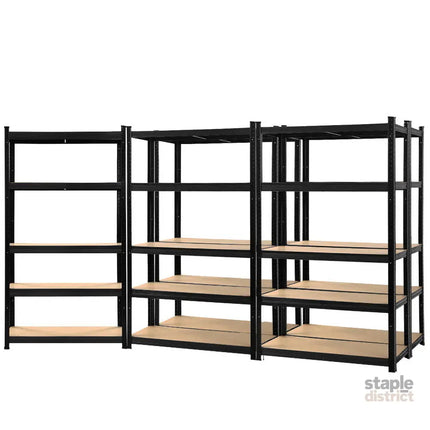 Giantz 5x1.8M Garage Shelving Warehouse Rack Pallet Racking Storage Shelf Black - Tools > Tools Storage > Wall Storage
