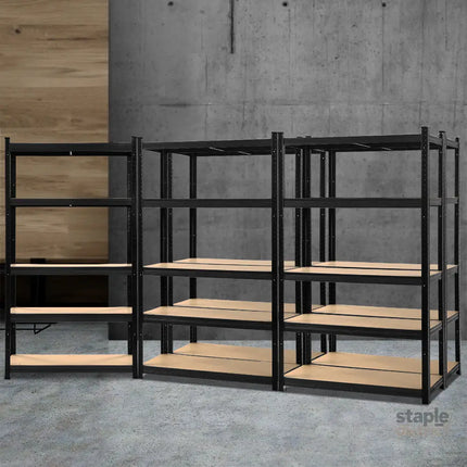Giantz 5x1.8M Garage Shelving Warehouse Rack Pallet Racking Storage Shelf Black - Tools > Tools Storage > Wall Storage
