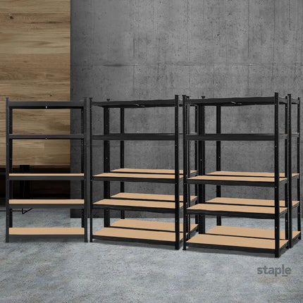 Giantz 5x1.8M Garage Shelving Warehouse Rack Pallet Racking Storage Shelf Black - Tools > Tools Storage > Wall Storage