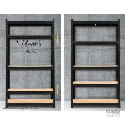 Giantz 5x1.8M Garage Shelving Warehouse Rack Pallet Racking Storage Shelf Black - Tools > Tools Storage > Wall Storage