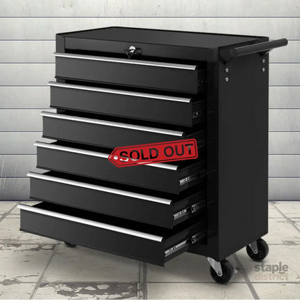 Giantz 6 Drawer Tool Box Cabinet Chest Trolley Cart Garage Toolbox Storage - Tools > Tools Storage > Tool Cabinets
