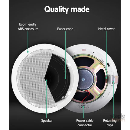 Giantz 6 Inch Ceiling Speakers In Wall Speaker Home Audio Stereos Tweeter 6pcs - Audio & Video > Speakers > Audio