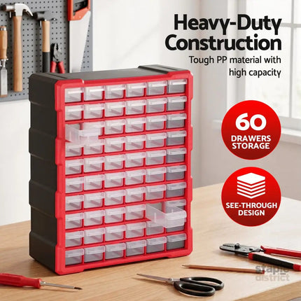 Giantz 60-Drawer Tool Storage Cabinet Anti-Drop Hardware Organizer Storage Box - Tools > Tools Storage > Tool Boxes