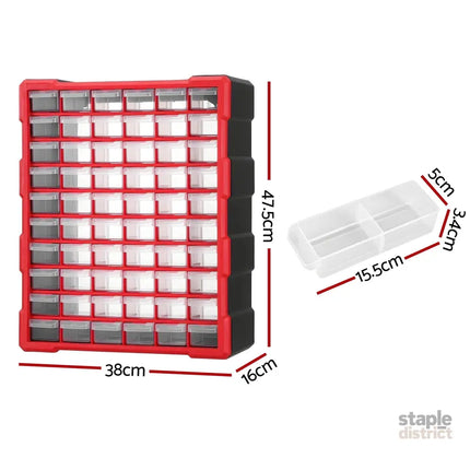 Giantz 60-Drawer Tool Storage Cabinet Anti-Drop Hardware Organizer Storage Box - Tools > Tools Storage > Tool Boxes