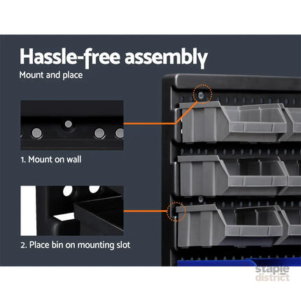 Giantz 60 Storage Bin Rack Wall Mounted - Tools > Tools Storage > Wall Storage Racks