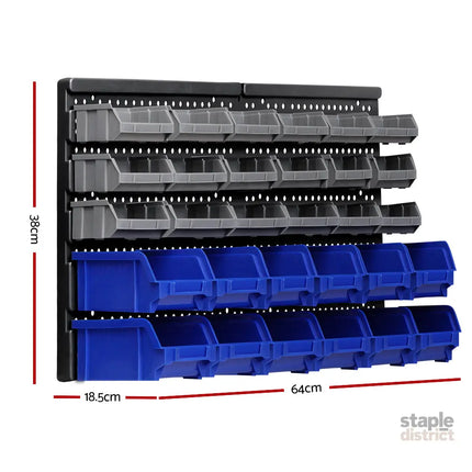Giantz 60 Storage Bin Rack Wall Mounted - Tools > Tools Storage > Wall Storage Racks