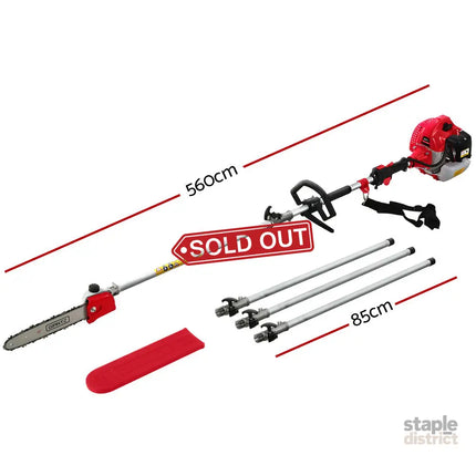 Giantz 62CC Pole Chainsaw 12in Chain Saw Petrol 5.6m Long Reach Red - Tools > Power Tools > Chainsaws