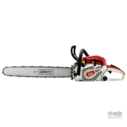 Giantz 65cc Petrol Chainsaw 24 Inch Bar Chain Saw Tree Pruner 2 Stroke E-Start - Tools > Power Tools > Chainsaws