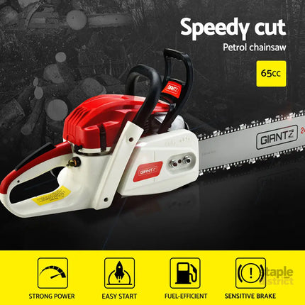 Giantz 65cc Petrol Chainsaw 24 Inch Bar Chain Saw Tree Pruner 2 Stroke E-Start - Tools > Power Tools > Chainsaws