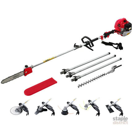 Giantz 65CC Pole Chainsaw Hedge Trimmer Brush Cutter Whipper Snipper 7-in-1 5.6m - Tools > Power Tools > Chainsaws