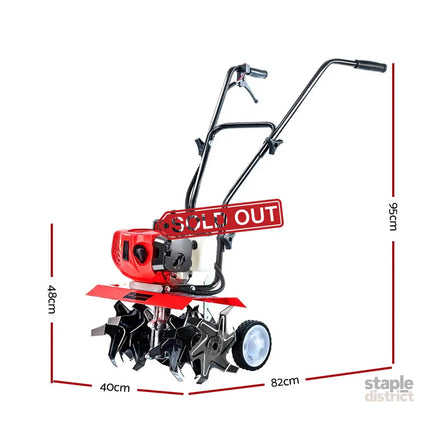 Giantz 65CC Tiller Garden Cultivator Rototiller 6 Blades Soil Plower Rotary Hoe - Tools > Power Tools > Outdoor Power