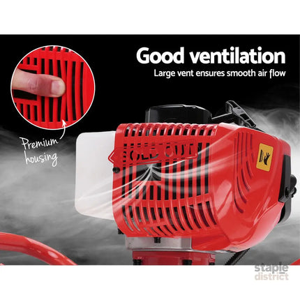 Giantz 66CC Post Hole Digger Motor Only Petrol Engine Red - Tools > Power Tools > Outdoor Power Equipment