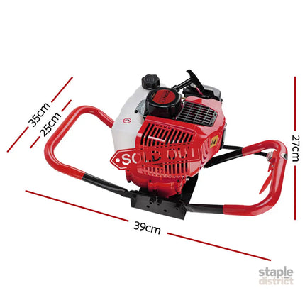 Giantz 66CC Post Hole Digger Motor Only Petrol Engine Red - Tools > Power Tools > Outdoor Power Equipment