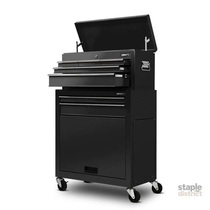 Giantz 7 Drawer Tool Box Cabinet Chest Trolley Toolbox Garage Storage Black - Tools > Tools Storage > Tool Cabinets