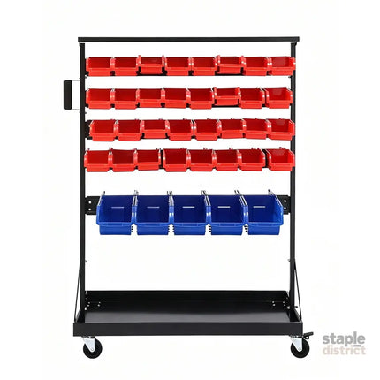 Giantz 74 Bins Storage Rack Double Sided Mobile Garage Workshop Tools Organizer - Tools > Tools Storage > Wall Storage
