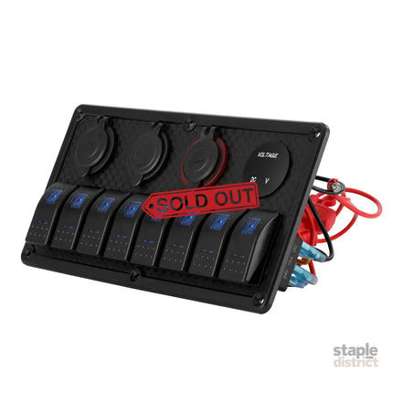 Giantz 8 Gang 12V Switch Panel For Car Boat Marine USB ON-OFF LED Rocker Toggle - Baby & Kids > Ride On Cars Go-karts &