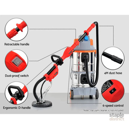 Giantz 800W Drywall Sander Plaster Wall Board Dust - Tools > Power Tools > Sanders