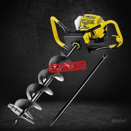 Giantz 80CC Post Hole Digger 200mm Petrol Drill Auger Extension Bits - Tools > Power Tools > Outdoor Power Equipment
