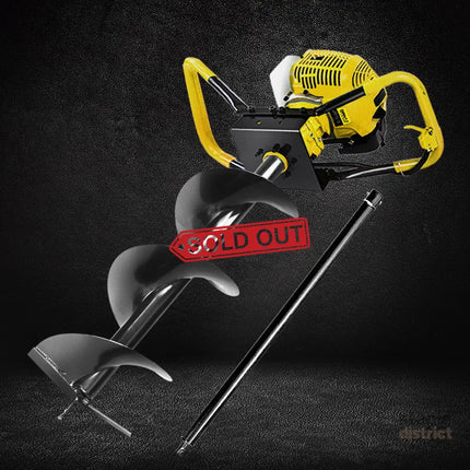 Giantz 80CC Post Hole Digger 300mm Petrol Drill Auger Extension Bits - Tools > Power Tools > Outdoor Power Equipment